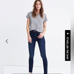 Madewell 10” high rise skinny jeans